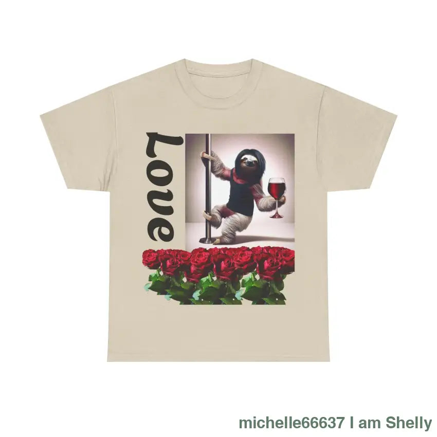 Love Sloth Heavy Cotton Tee Sand / L T-Shirt