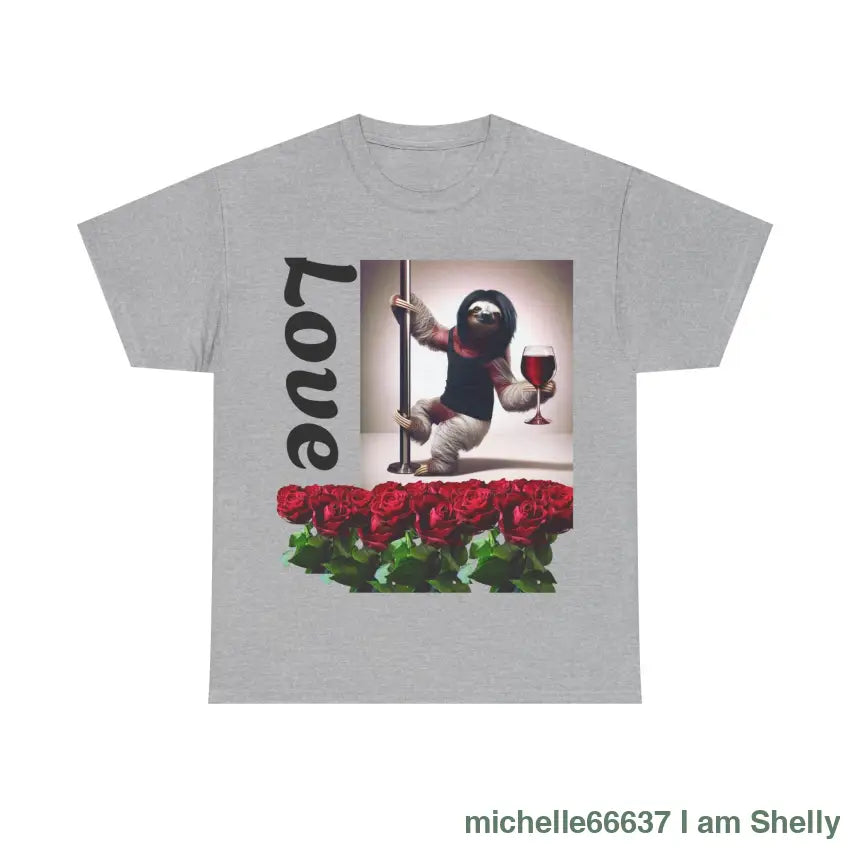 Love Sloth Heavy Cotton Tee Sport Grey / S T-Shirt