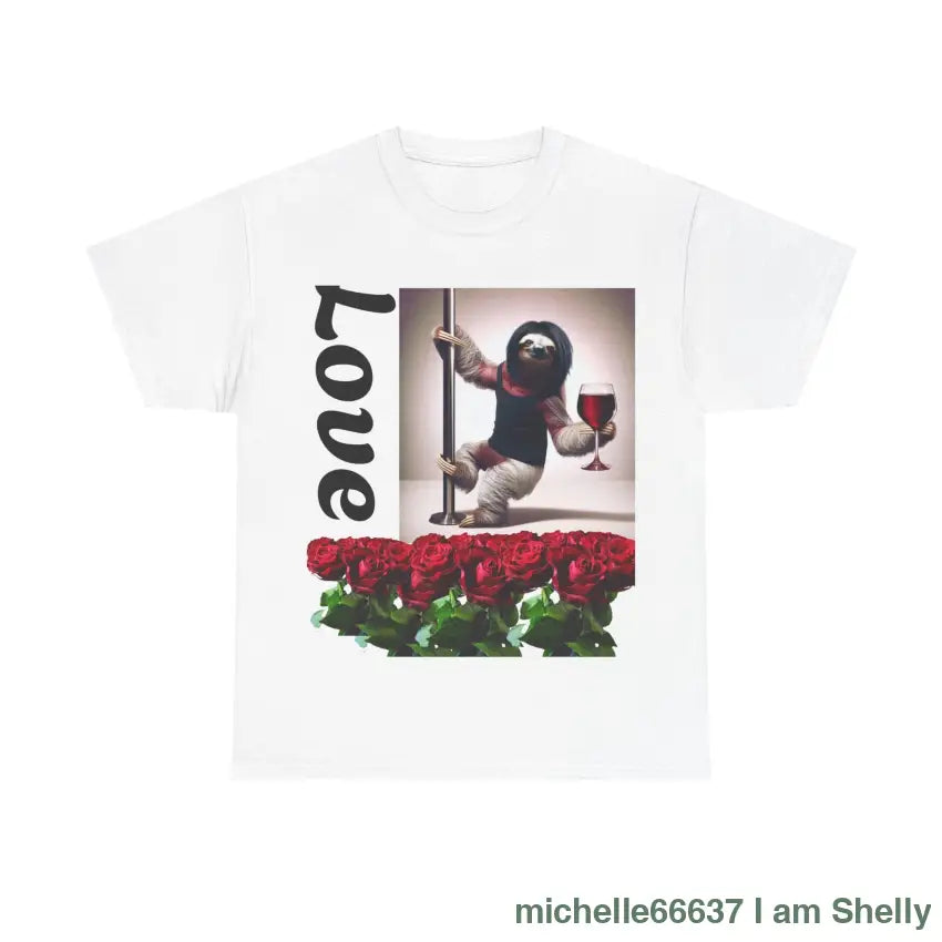 Love Sloth Heavy Cotton Tee White / S T-Shirt