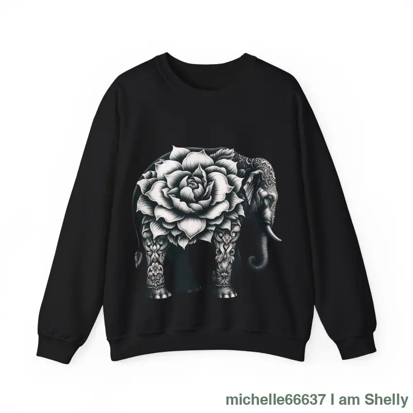 Magical Elephant Unisex Heavy Blend™ Crewneck Sweatshirt S / Black Sweatshirt