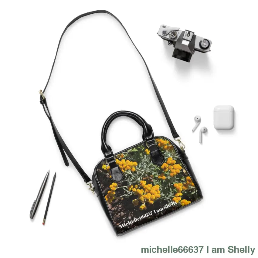 Michelle66637- Nature- PU Leather Shoulder Bag 9.45’’ x 8.27’’ / Black Bags