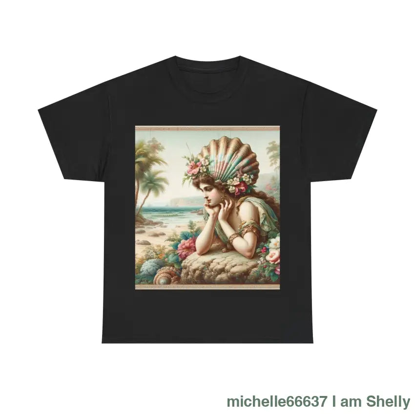 Shel Ocean Queen Heavy Cotton Tee buy any 3 get 1 free. Free Shipping within Australia Black / S T-Shirt