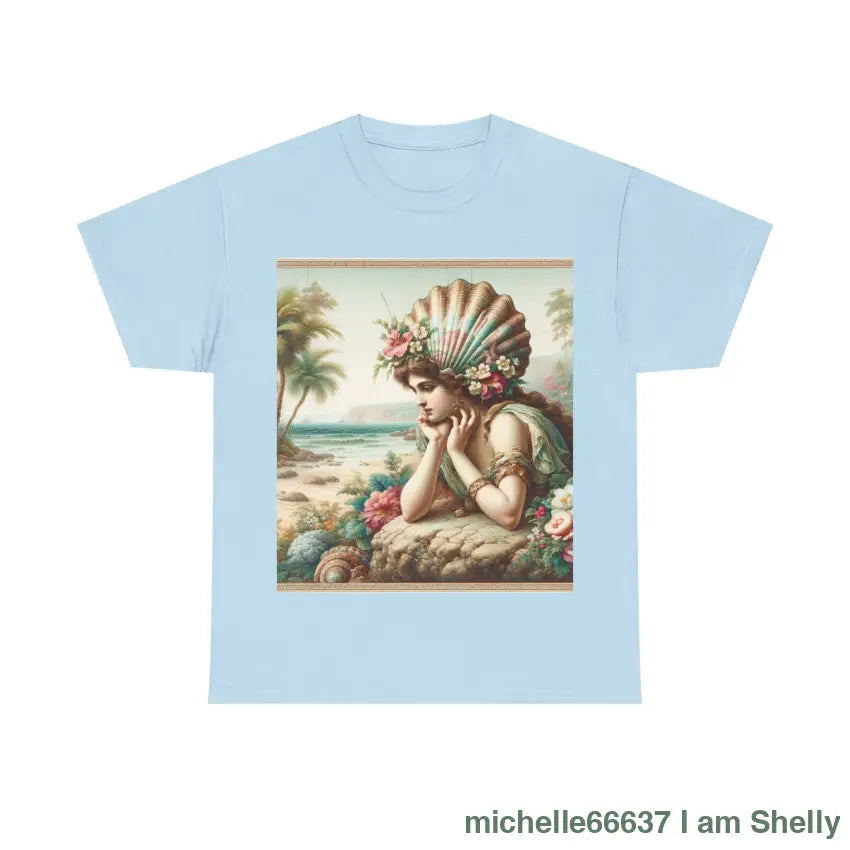 Shel Ocean Queen Heavy Cotton Tee buy any 3 get 1 free. Free Shipping within Australia Light Blue / S T-Shirt