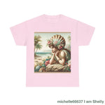 Shel Ocean Queen Heavy Cotton Tee buy any 3 get 1 free. Free Shipping within Australia Light Pink / S T-Shirt