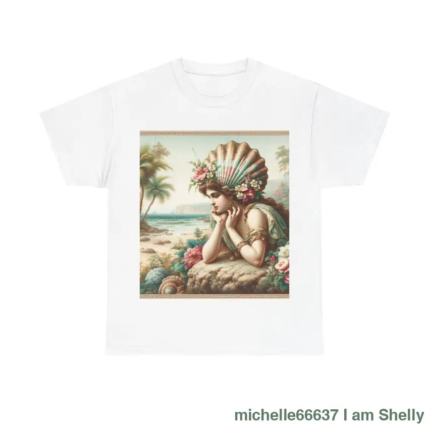 Shel Ocean Queen Heavy Cotton Tee buy any 3 get 1 free. Free Shipping within Australia White / S T-Shirt