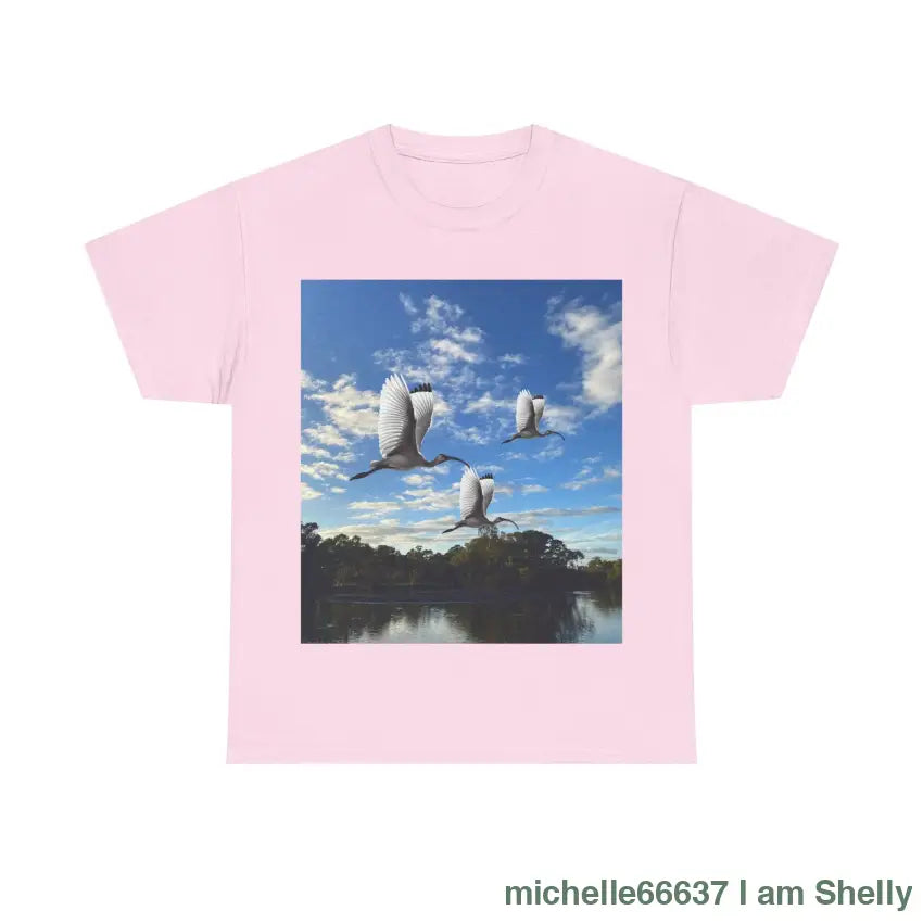 Shelly Ibis Lake - Heavy Cotton Tee Light Pink / S T-Shirt