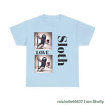 Sloth Love Heavy Cotton Tee buy any 3 get 1 free. Free Shipping within Australia Light Blue / S T-Shirt