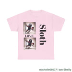 Sloth Love Heavy Cotton Tee buy any 3 get 1 free. Free Shipping within Australia Light Pink / S T-Shirt