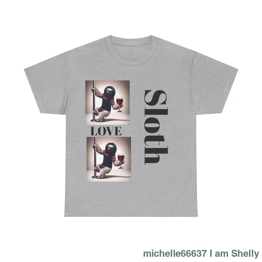 Sloth Love Heavy Cotton Tee buy any 3 get 1 free. Free Shipping within Australia Sport Grey / S T-Shirt