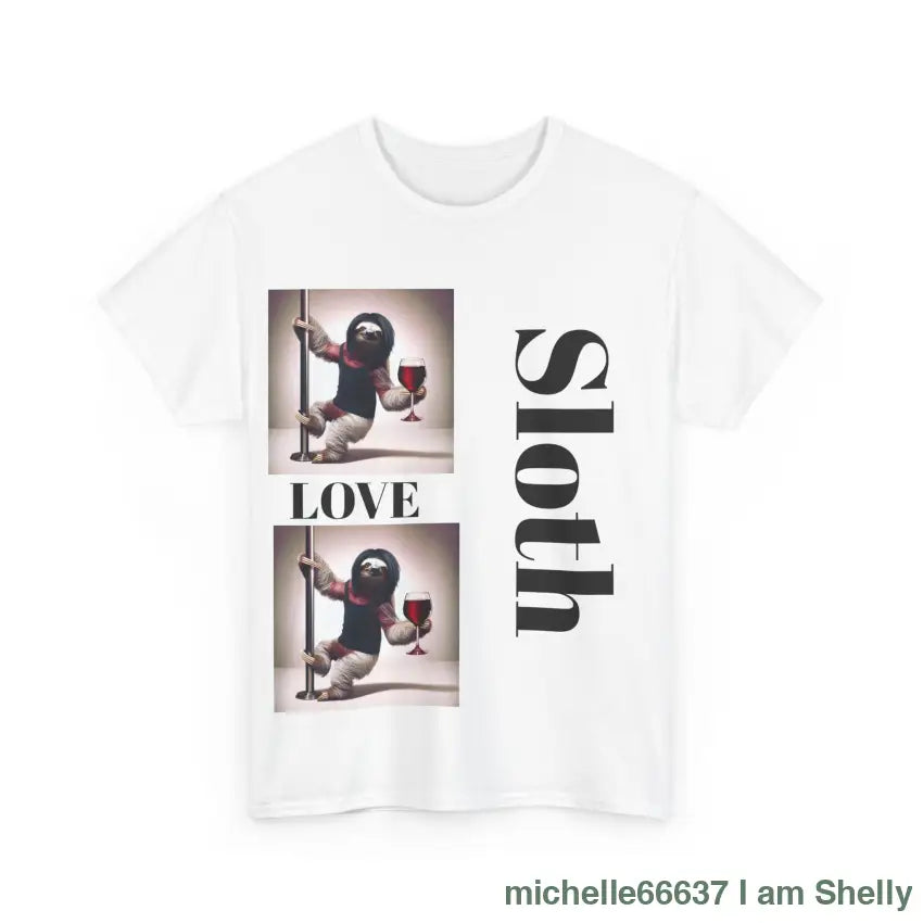 Sloth Love Heavy Cotton Tee buy any 3 get 1 free. Free Shipping within Australia T-Shirt