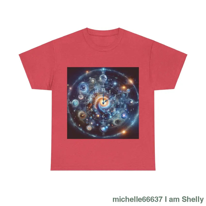 Spirit Cosmic Clock Heavy Cotton Tee Heather Red / S T-Shirt
