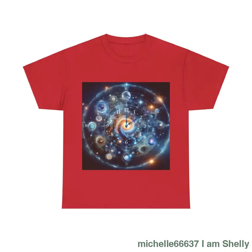 Spirit Cosmic Clock Heavy Cotton Tee Red / S T-Shirt