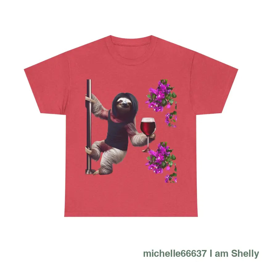 Sweet Love Sloth Heavy Cotton Tee Heather Red / S T-Shirt